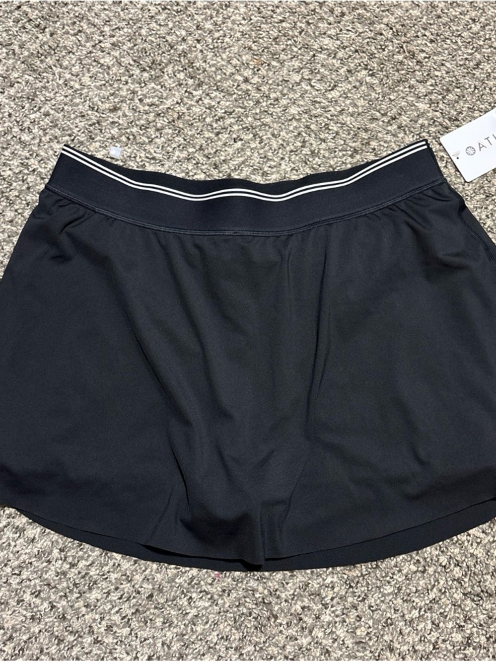 Athleta Black Women's Athletic Shorts with White-Trim Waistband